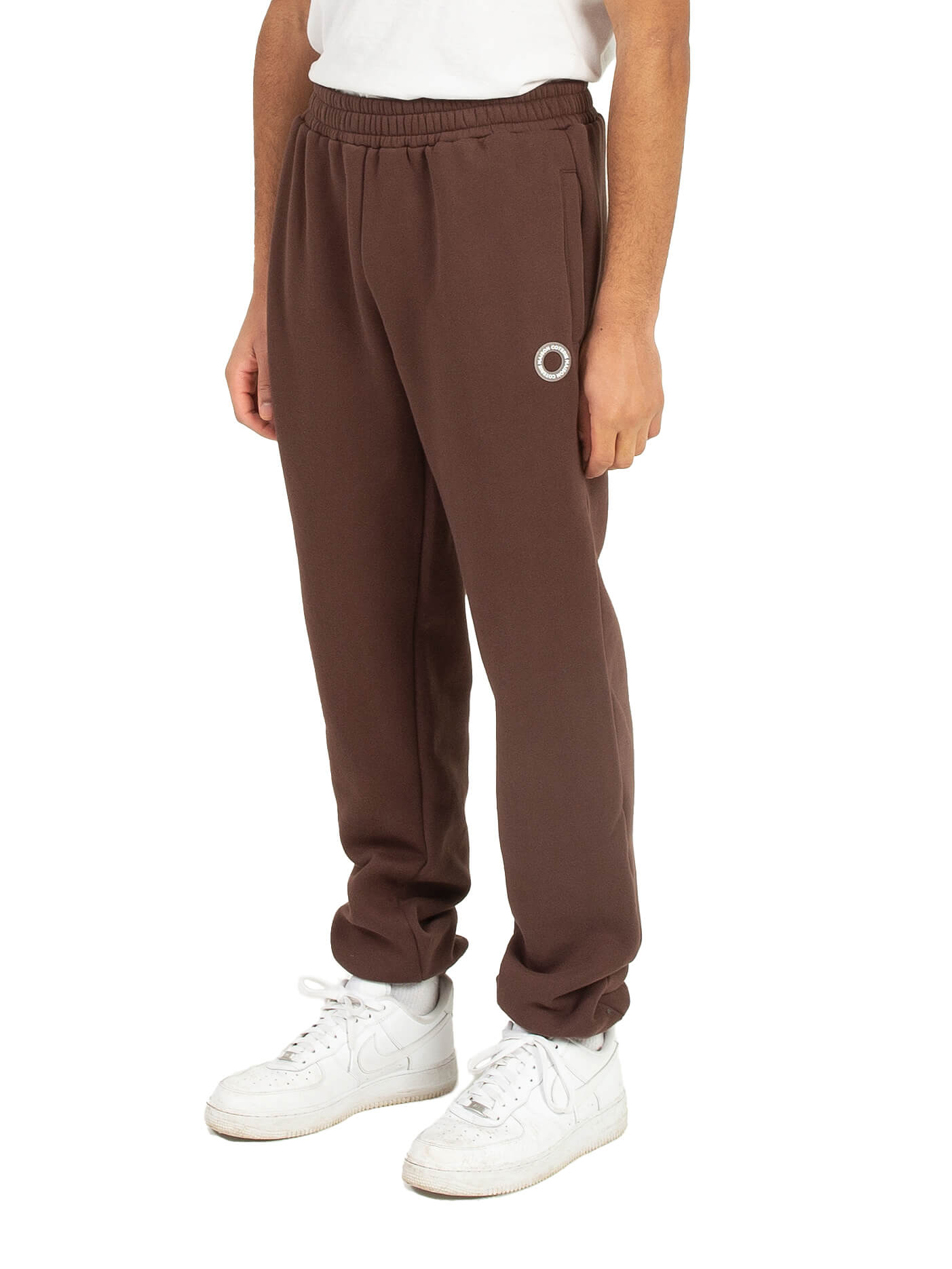 Kaylo - Brown Sweatpants with Rubber Patch